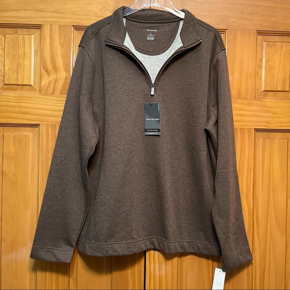 Van Heusen Sweatshirt Heather Brown Large NWT